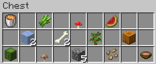 Contenu du coffre de départ de l'île Skyblock Classique